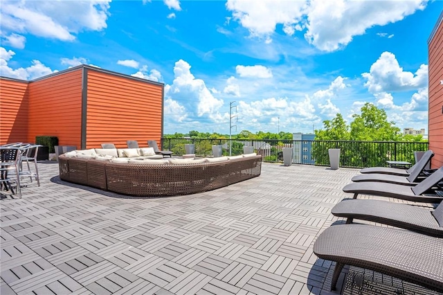 view of patio with an outdoor hangout area