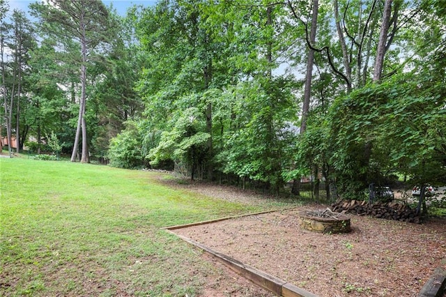 963 Bolingbrook Dr SW, Marietta, GA 30064 - view of grassy yard with a fire pit
