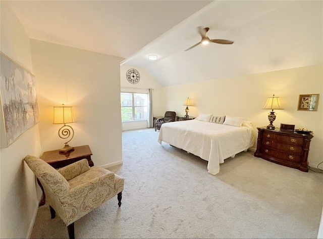 57 Matador, Newnan, GA 30263 - carpeted bedroom with lofted ceiling, ceiling fan, and baseboards