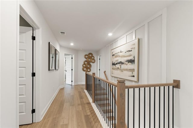 hall featuring light wood-type flooring