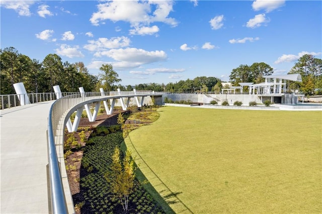 view of community featuring a lawn