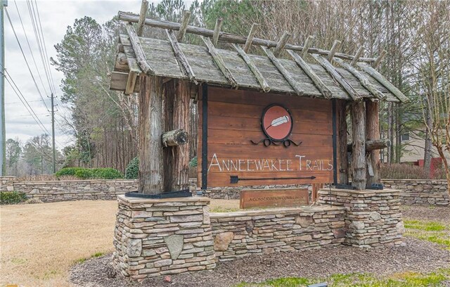 view of community sign