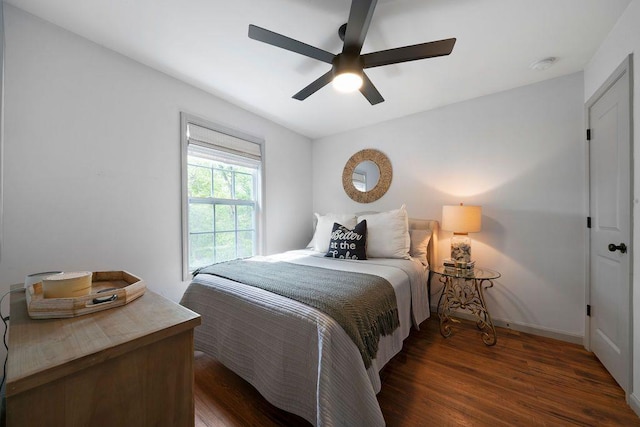 15 Swallow Dr SE, White, GA 30184 - bedroom with wood finished floors, ceiling fan, and baseboards