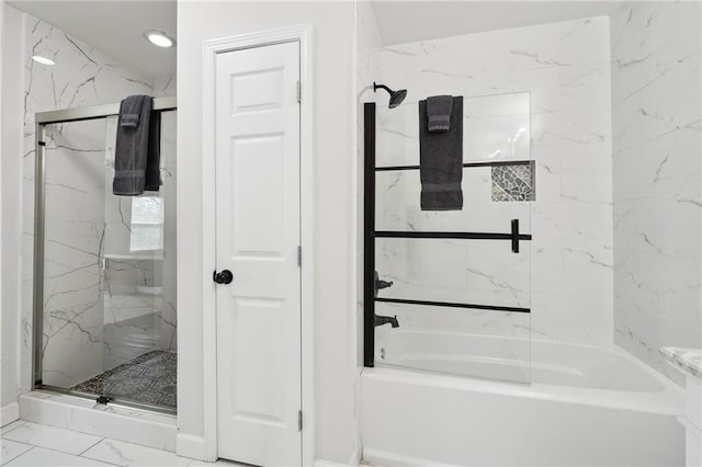 912 Ira St SW, Atlanta, GA 30310 - bathroom with shower / bath combination with glass door and marble finish flooring