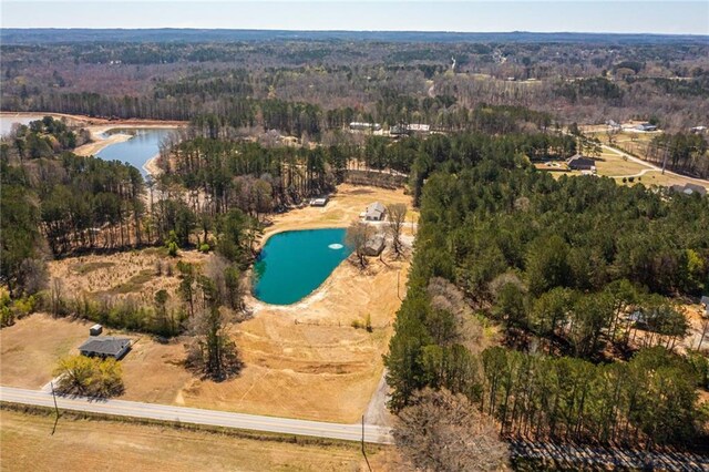 96 Sam Alexander Rd, Douglasville, GA 30134 - drone / aerial view with a water view and a wooded view