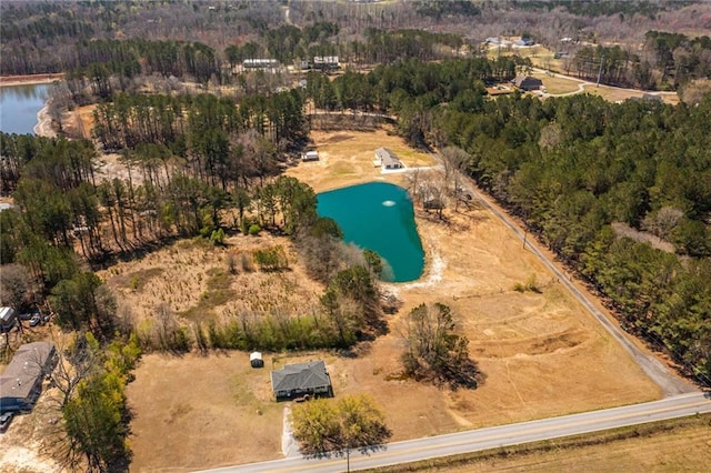 96 Sam Alexander Rd, Douglasville, GA 30134 - aerial view with a water view and a forest view