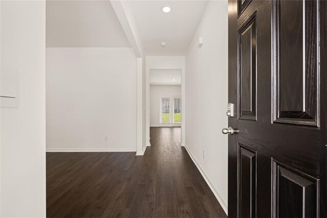 hall featuring dark hardwood / wood-style flooring