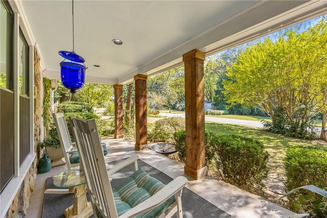 view of patio with covered porch