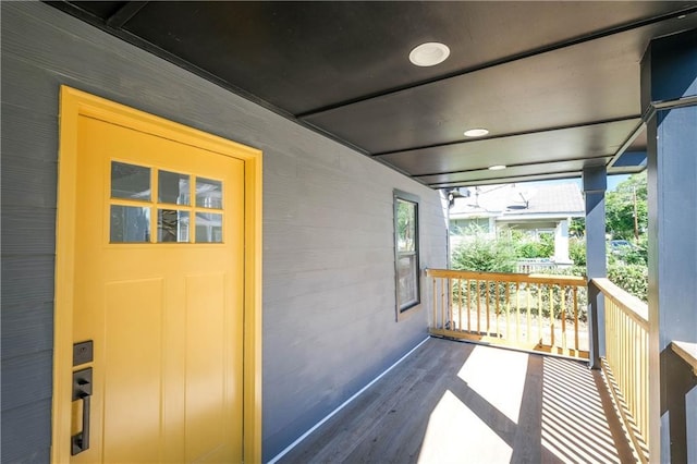 wooden deck with a porch