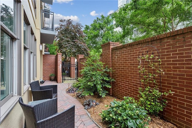 view of patio with fence