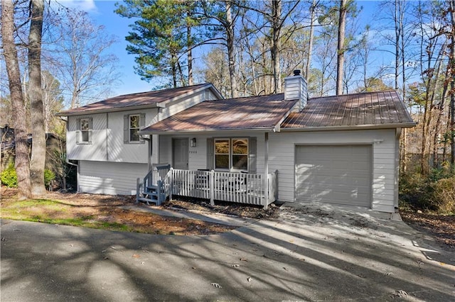 tri-level home with a garage