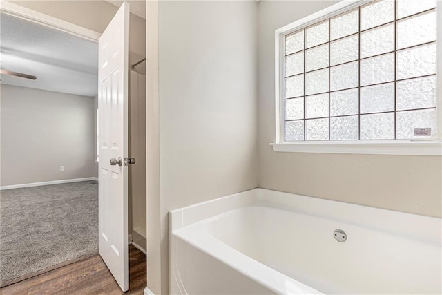 7420 Bristol Cir, Douglasville, GA 30134 - full bathroom featuring a garden tub and wood finished floors