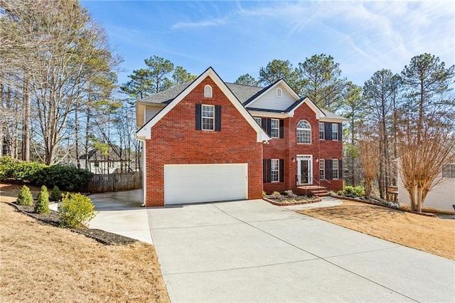 view of property featuring a garage