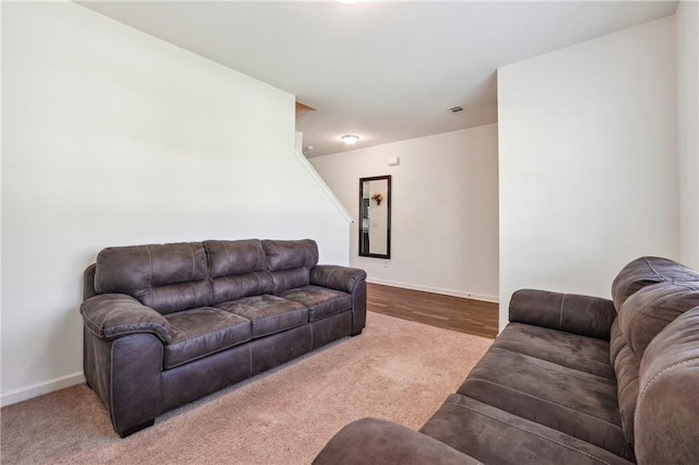 living room featuring carpet