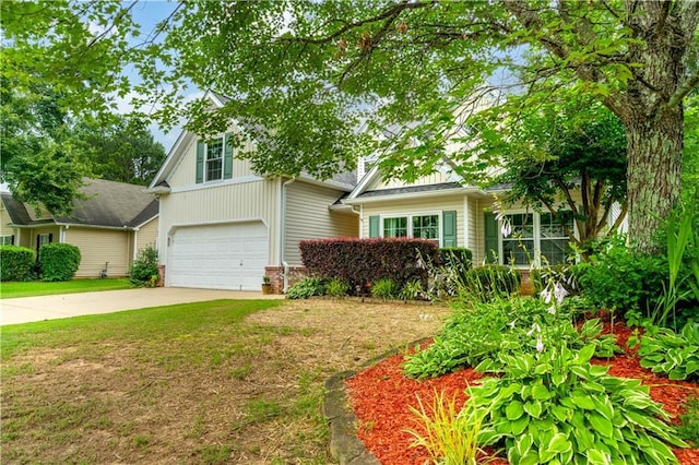 5279 Leecroft Dr, Buford, GA 30518 - view of front of home with a garage, driveway, and a front lawn