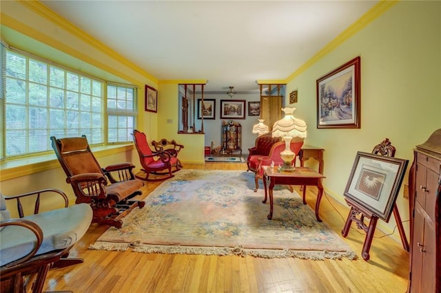 500 Cochran Rd, Covington, GA 30014 - living area with crown molding and wood finished floors