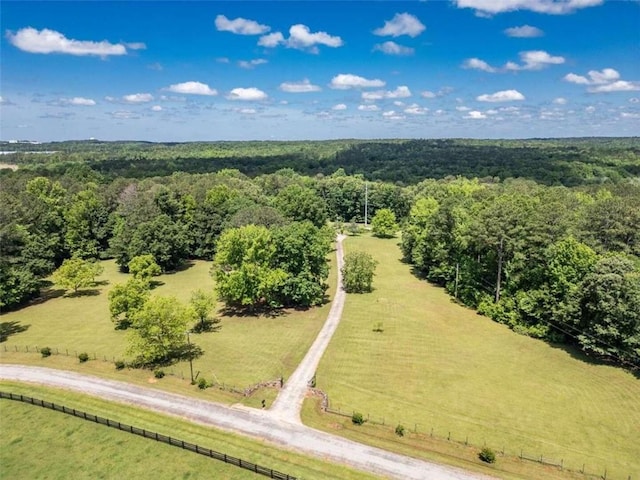 bird's eye view featuring a rural view