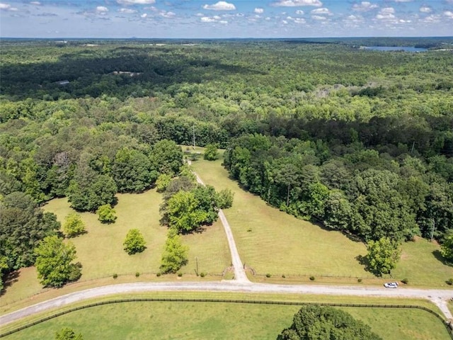 drone / aerial view with a forest view