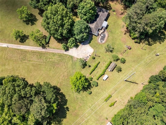 drone / aerial view with a rural view