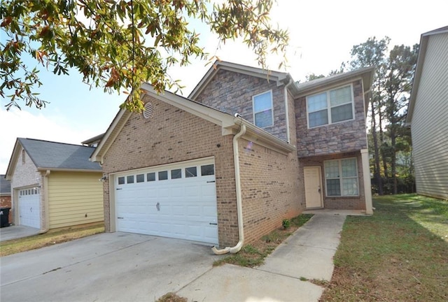 view of front of home with a garage