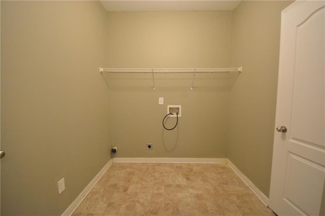 laundry room featuring hookup for an electric dryer and hookup for a washing machine