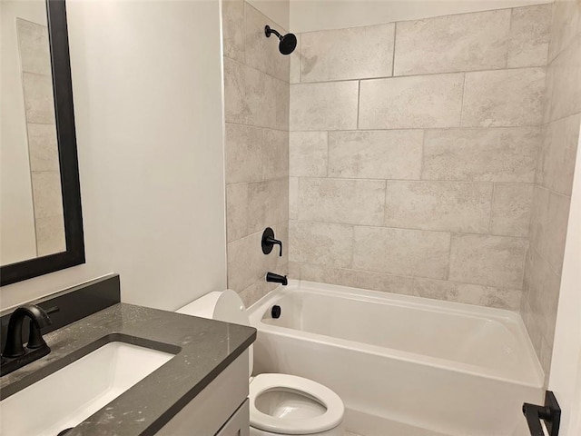 195 Silvercrest Dr, Acworth, GA 30101 - full bathroom featuring toilet, vanity, and tub / shower combination
