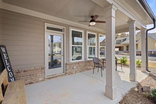 view of patio / terrace with ceiling fan