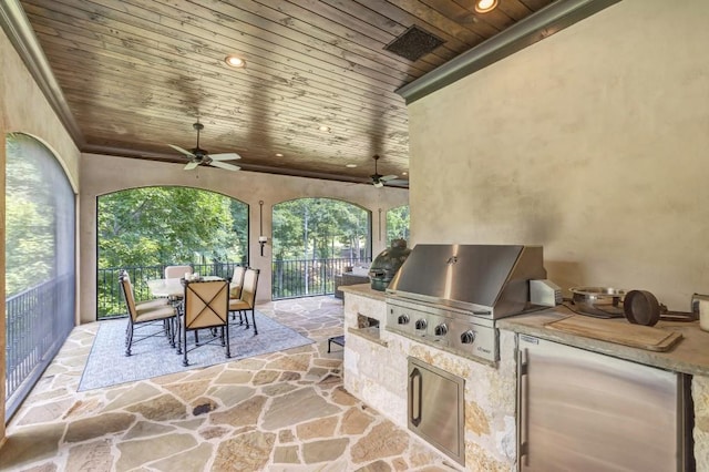 4317 Oglethorpe Loop NW, Acworth, GA 30101 - view of patio / terrace with outdoor dining space, a ceiling fan, and area for grilling