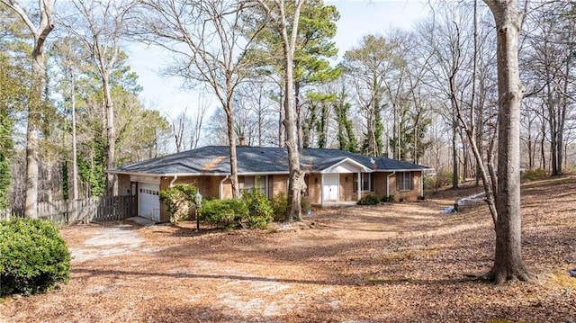 ranch-style house with a garage