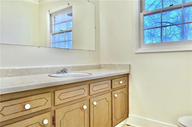 bathroom featuring toilet and vanity