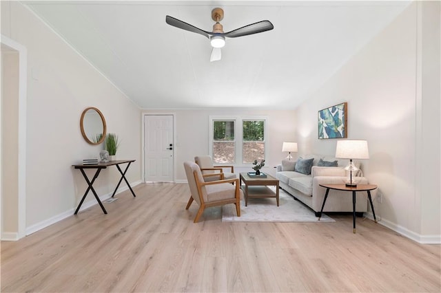 1010 Martin Ln, Canton, GA 30114 - living area featuring wood finished floors, ceiling fan, and vaulted ceiling