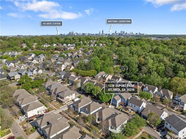 aerial view of property's location featuring nearby suburban area