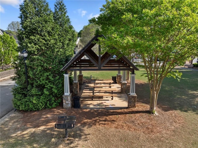 view of property's community featuring a gazebo