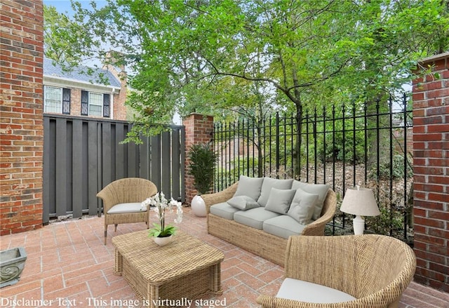 view of patio with an outdoor hangout area