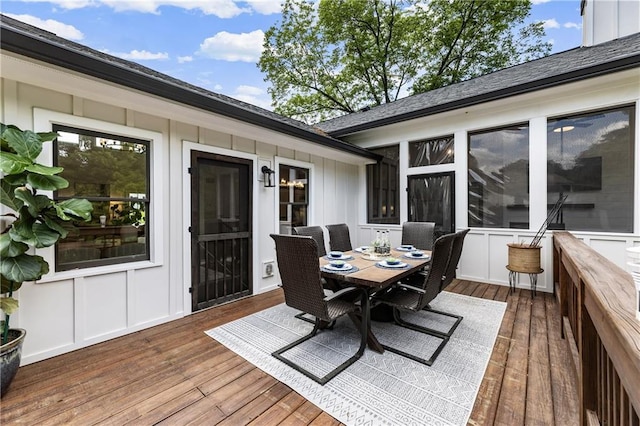 221 Brooke Dr, Alpharetta, GA 30009 - wooden terrace featuring outdoor dining area