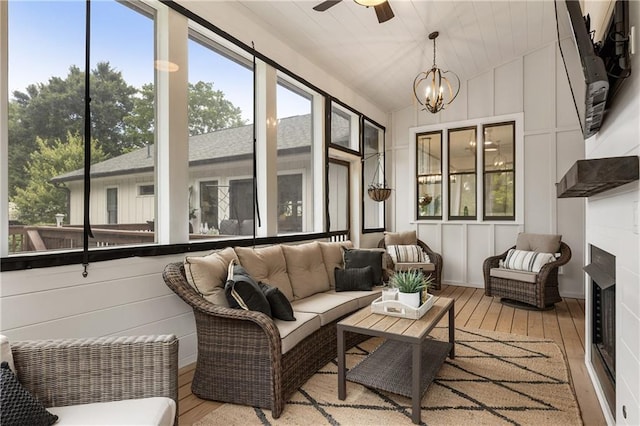 221 Brooke Dr, Alpharetta, GA 30009 - sunroom / solarium featuring a chandelier