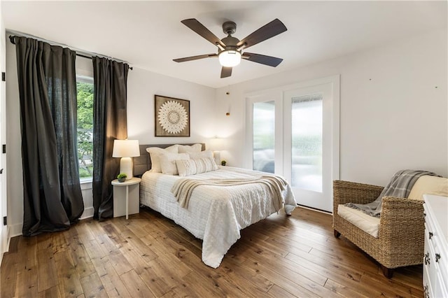 221 Brooke Dr, Alpharetta, GA 30009 - bedroom with hardwood / wood-style floors and ceiling fan
