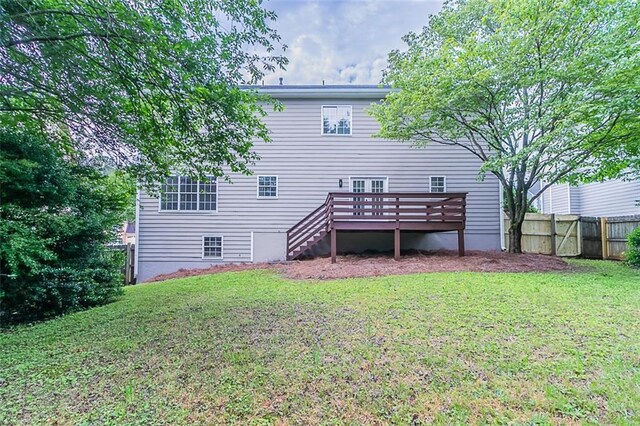 1706 Brandon Lee Way SW, Marietta, GA 30008 - rear view of property with a deck and stairs