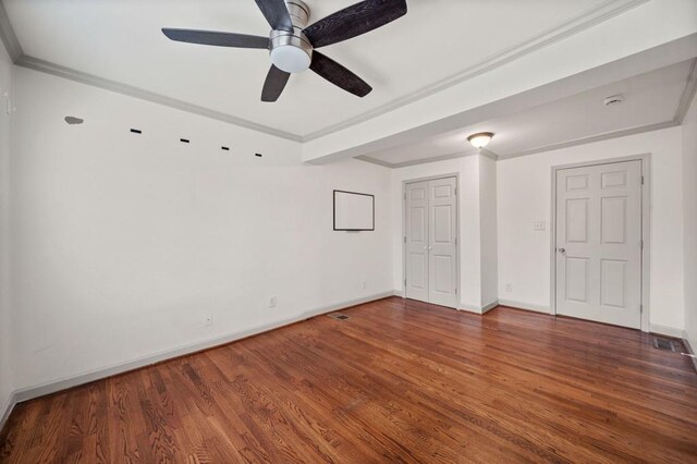 1286 Calhoun Ter SW, Atlanta, GA 30314 - spare room with baseboards, ornamental molding, wood finished floors, and a ceiling fan