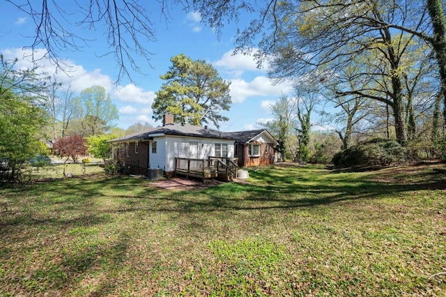 1286 Calhoun Ter SW, Atlanta, GA 30314 - view of yard featuring fence, central AC unit, and a deck