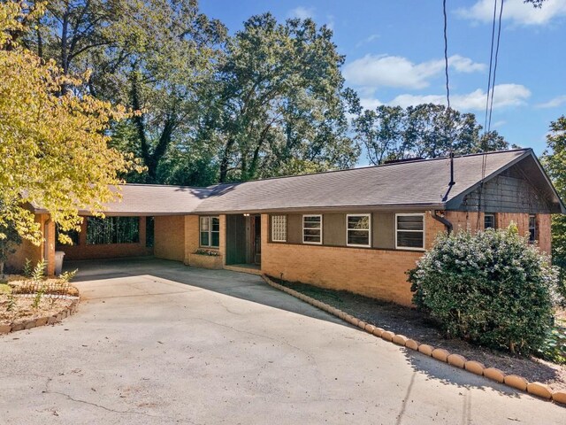 view of single story home