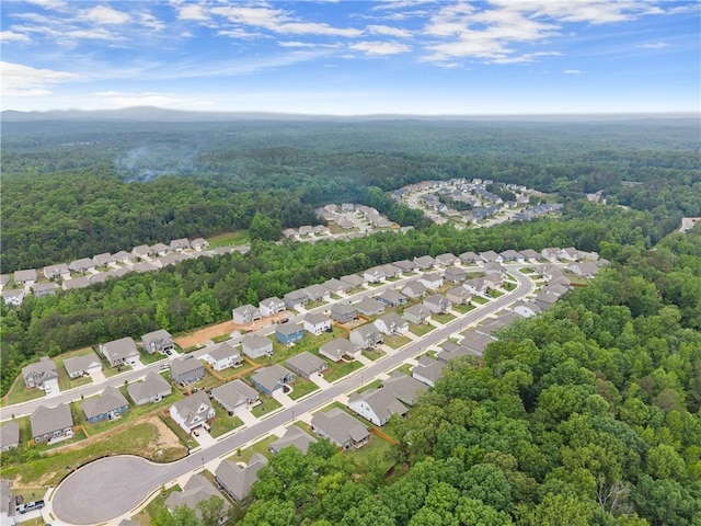 aerial perspective of suburban area featuring a forest