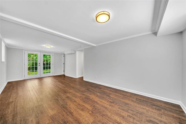 1893 Burning Tree Dr, Decatur, GA 30032 - spare room featuring french doors, crown molding, baseboards, and wood finished floors