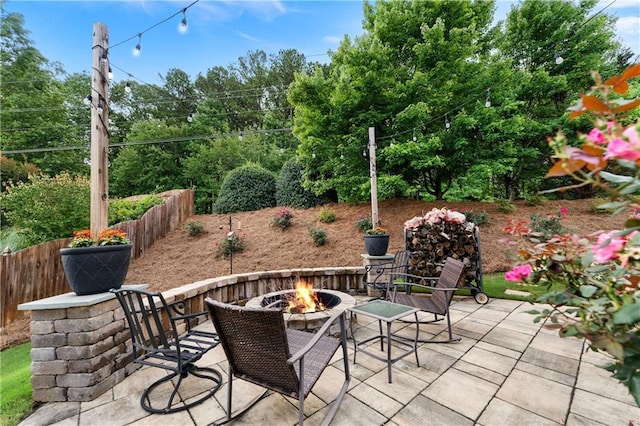 1254 Hadaway Garden Dr NW, Kennesaw, GA 30152 - view of patio featuring an outdoor fire pit