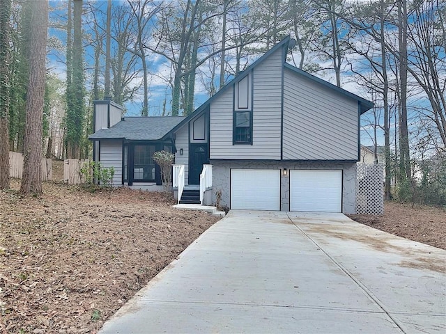 view of front of property featuring a garage