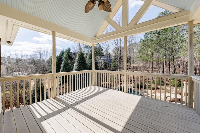 deck featuring ceiling fan