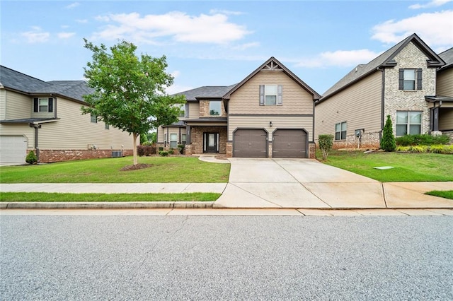 212 Jetta Cir, Mcdonough, GA 30253 - craftsman-style house featuring an attached garage, driveway, and a front lawn