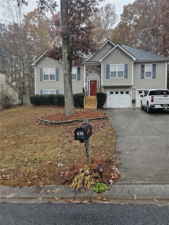 split foyer home with a garage