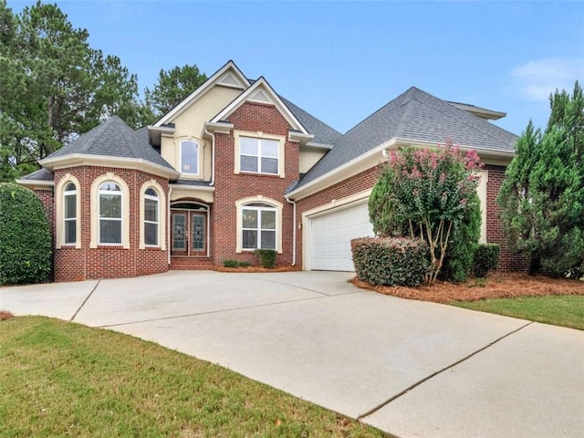 view of front of house with a garage