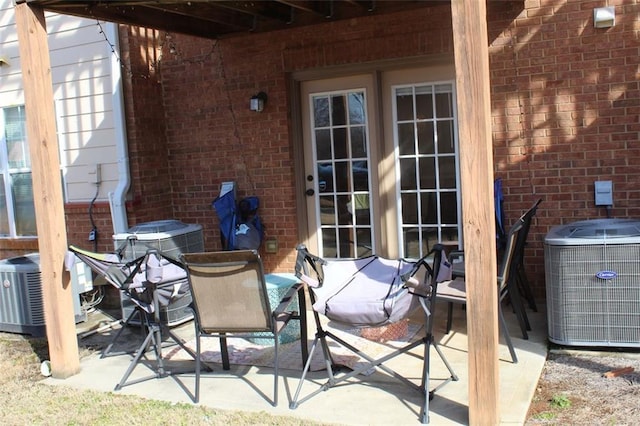 view of patio featuring central AC